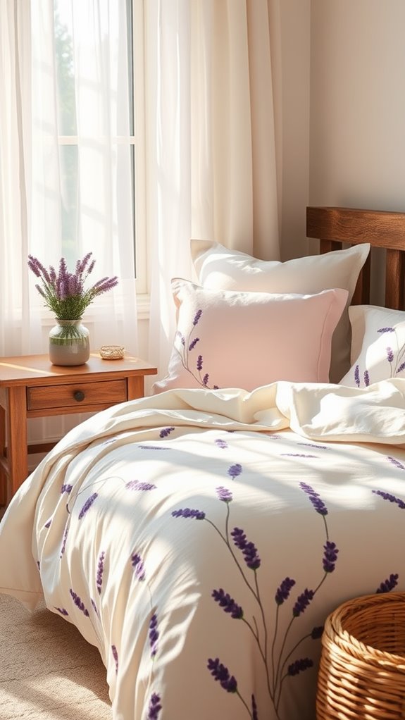 lavender print duvet cover