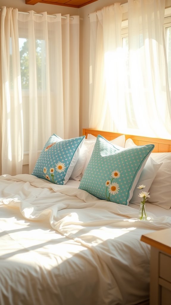 light blue pillow accents