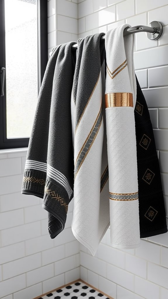 metallic infused towel designs