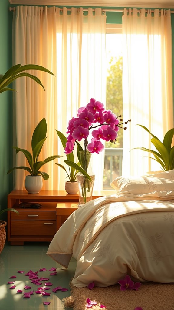 orchid themed bedroom decor