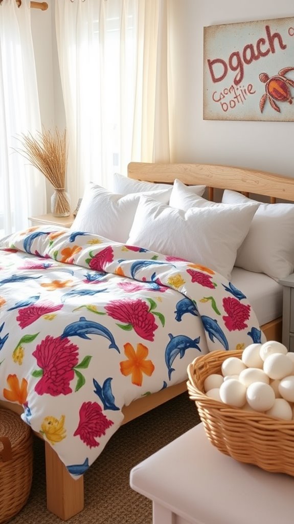 sea life patterned bedding