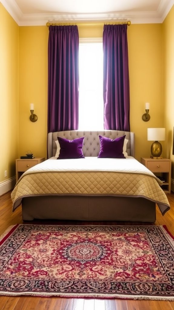 soft yellow deep purple