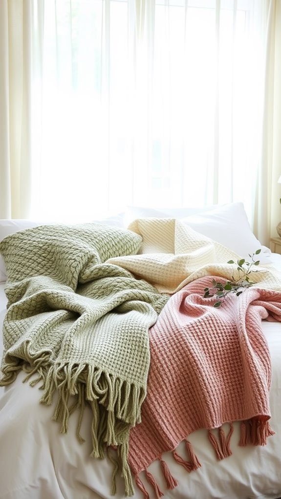 textured layered throw blanket