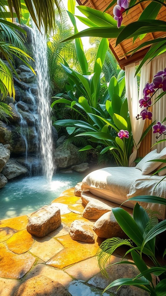 tranquil waterfall inspired retreat