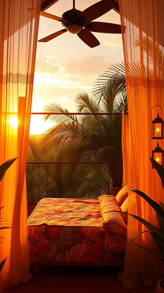 tropical sunset inspired decor