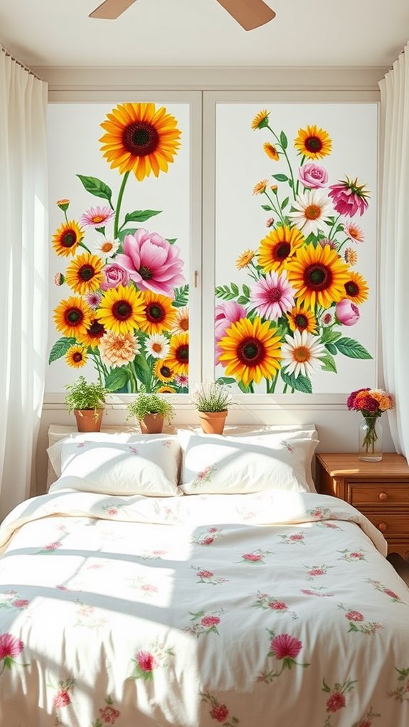 vibrant floral wall decor