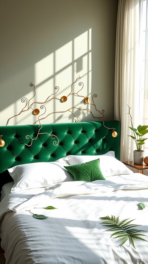 vibrant green headboard design