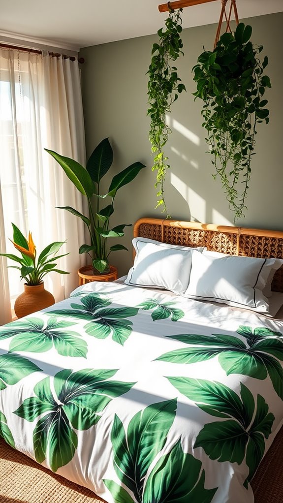 vibrant tropical leaf design