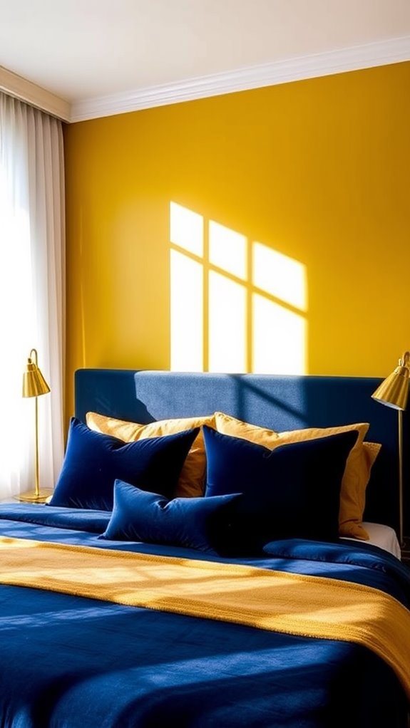 vibrant yellow deep blue