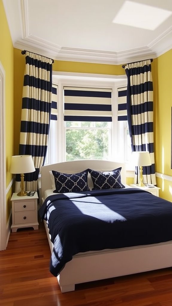 yellow striped navy design