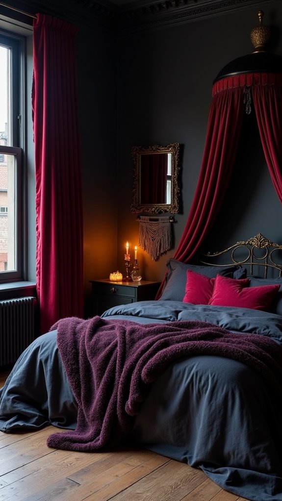 33 Stunning Dark Feminine Bedroom Looks to Love 19 dark eclectic luxurious mystical