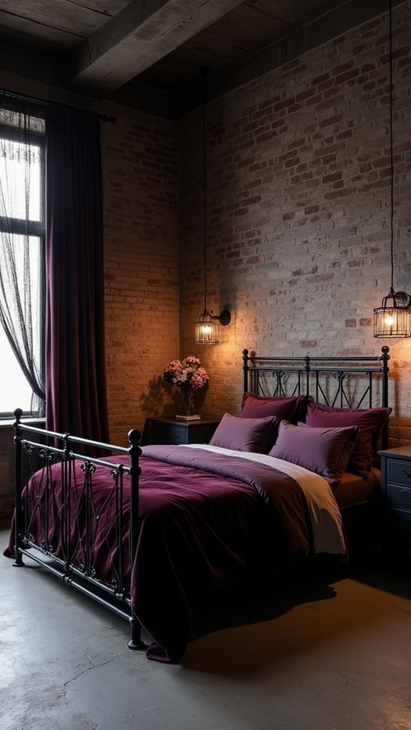 33 Stunning Dark Feminine Bedroom Looks to Love 27 edgy elegant industrial sanctuary