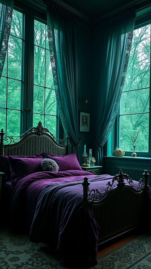 33 Stunning Dark Feminine Bedroom Looks to Love 25 enchanted forest bedroom decor