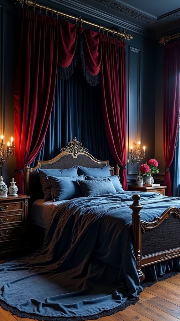 33 Stunning Dark Feminine Bedroom Looks to Love 28 gothic vintage elegant decor