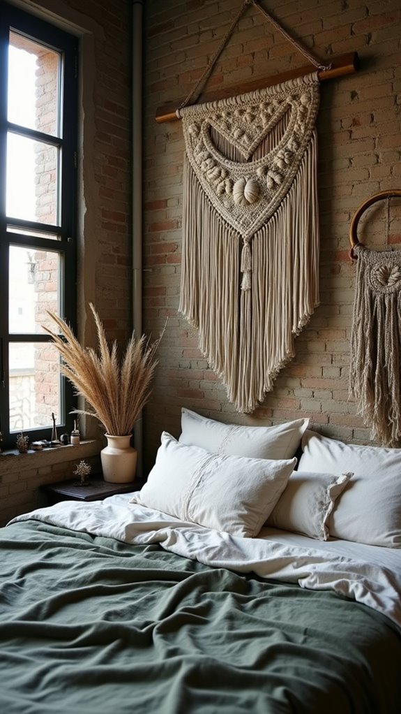 33 Creative Cluttered Bedroom Aesthetic Must-Sees 28 handcrafted textile wall decor