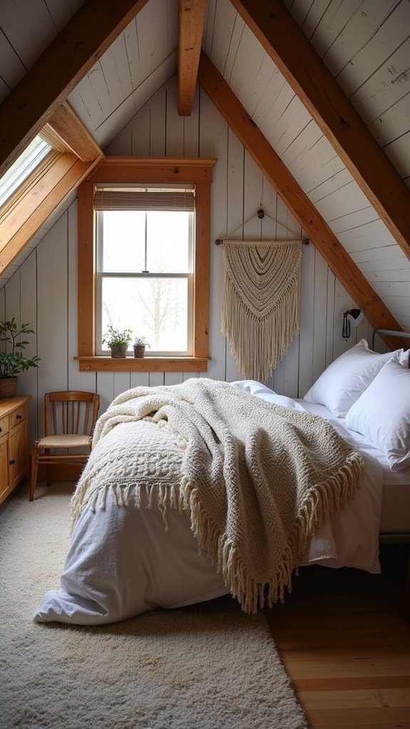 33 Low Ceiling Attic Bedroom Ideas Full of Charm 27 layered textural depth