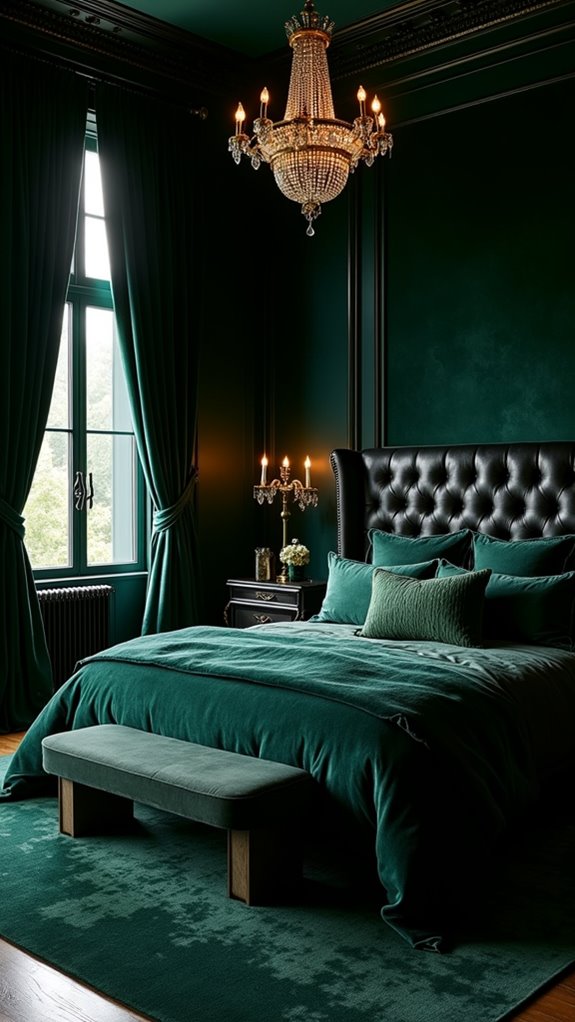 33 Stunning Dark Feminine Bedroom Looks to Love 30 luxurious black emerald accents