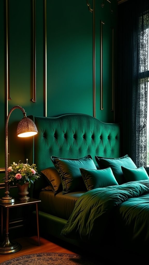33 Stunning Dark Feminine Bedroom Looks to Love 12 luxurious emerald green decor