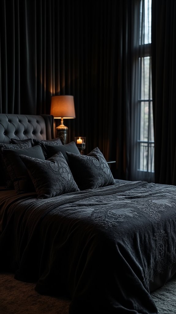 33 Stunning Dark Feminine Bedroom Looks to Love 24 luxurious velvet lace accents