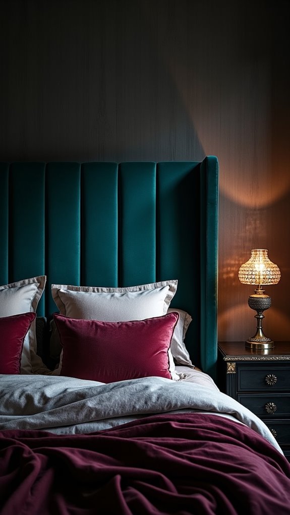 33 Stunning Dark Feminine Bedroom Looks to Love 15 moody teal bedroom elegance