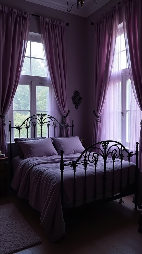 33 Stunning Dark Feminine Bedroom Looks to Love 18 mystic lavender bedroom decor
