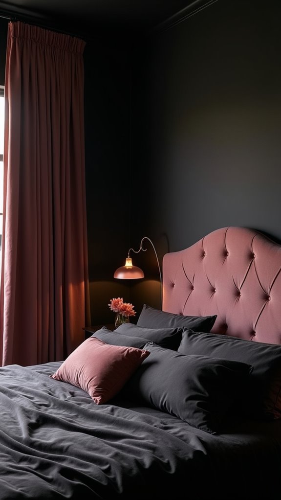 33 Stunning Dark Feminine Bedroom Looks to Love 26 mystical charcoal blush elegance