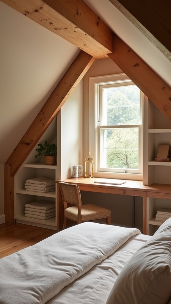 33 Low Ceiling Attic Bedroom Ideas Full of Charm 24 space saving attic workspace solutions