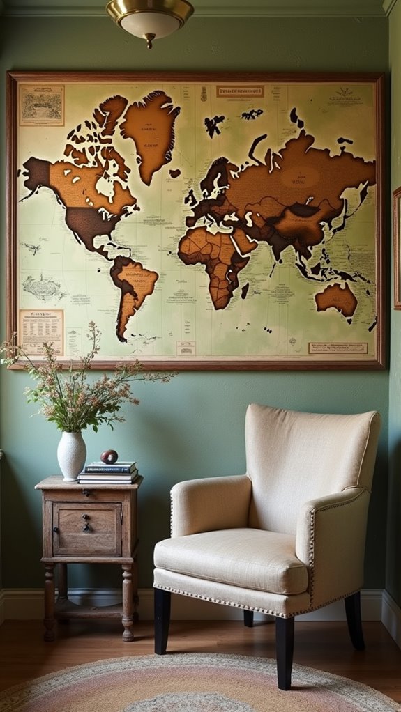 33 Creative Cluttered Bedroom Aesthetic Must-Sees 33 vintage travel map decor